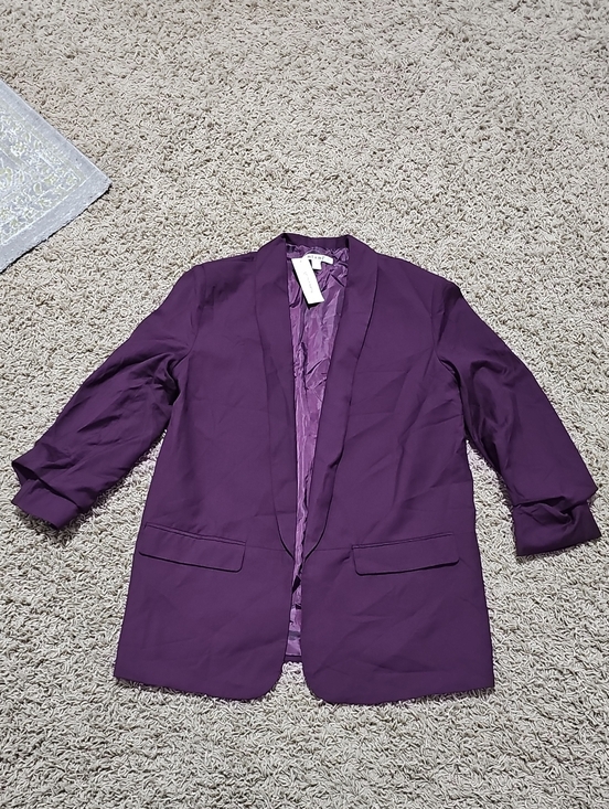 miami Jackets & Blazers - NWT Miami Francesca's Blazer 3/4 Sleeve Suit Coat Large Jacket Purple